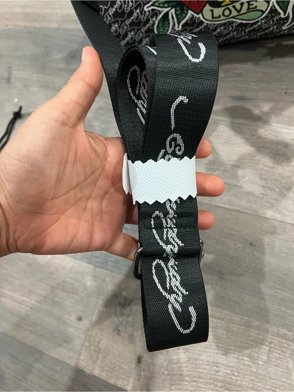 Ed Hardy Black & Red Love Hearts Top-Handle Shoulder Bag